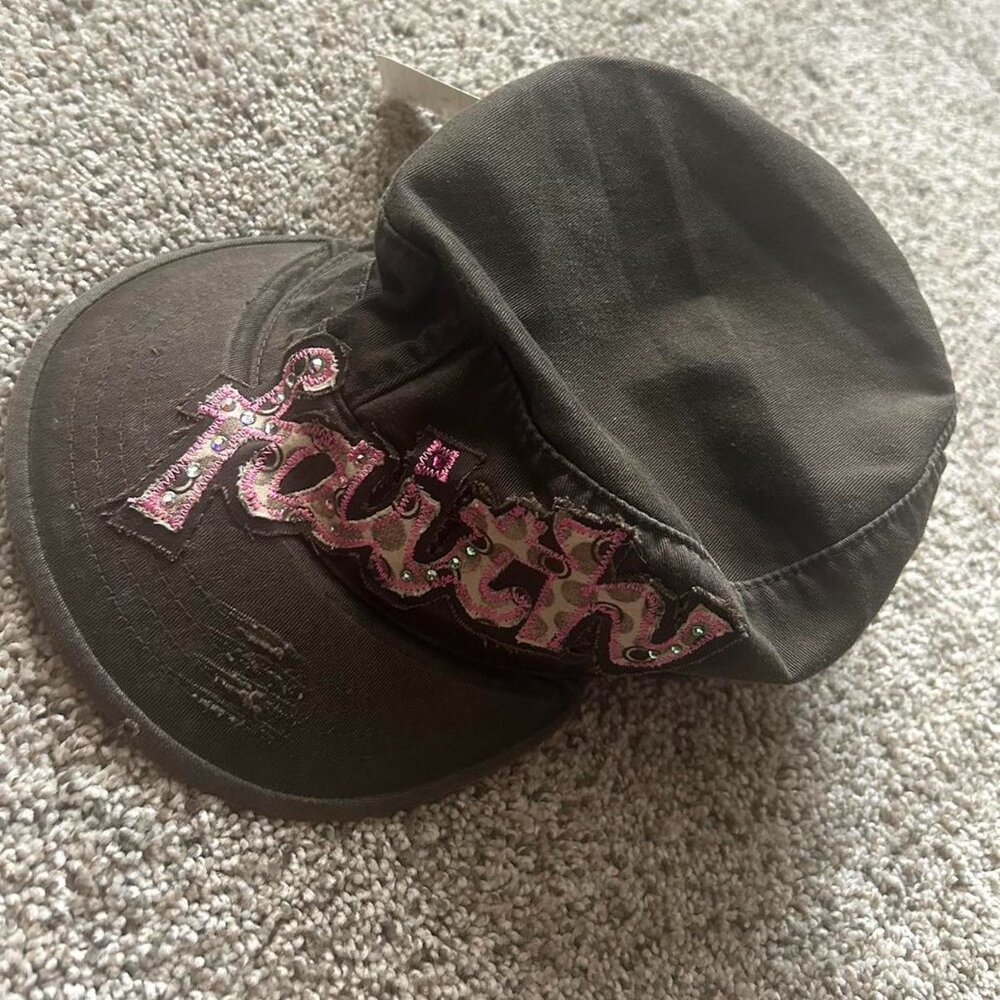 Women's Black and Khaki Hat